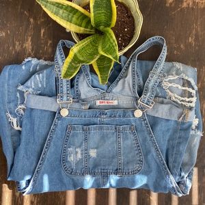 Hot Kiss Distressed Ava Denim Overall
